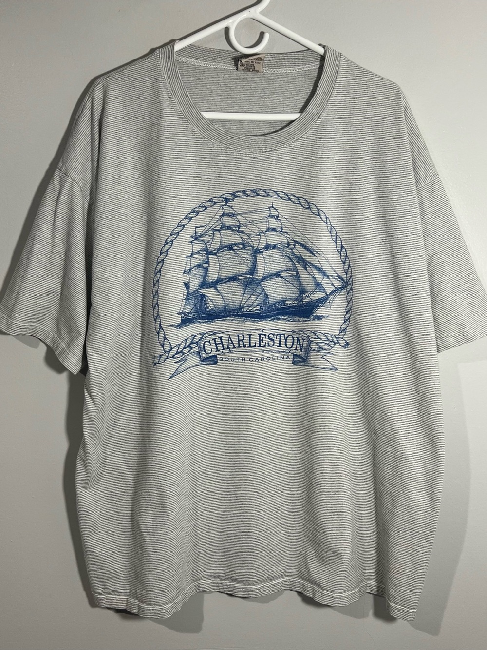 Vintage Cal Cru Charleston South Carolina Gray Short Sleeve T-Shirt Adult 2XL